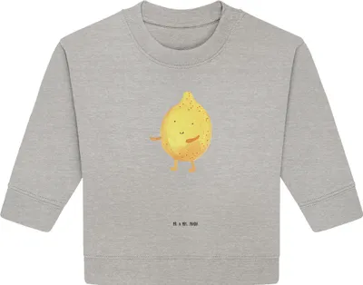 Produktbild von Mr. & Mrs. Panda Organic Baby Pullover Beste Freunde Zitrone 12. - 18. Monat - Heather Grey - Geschenk, Fehlende Keywords, Lustige Sprüche, Bullover
