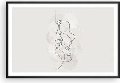 Produktbild von Gerahmtes Poster - Schwarzer Rahmen - Einzeilig Mann Frau - 91,5x61 cm - Wand Bild - Wanddeko - Wandbilder - Kunstposter - Wandposter - Bilderrahmen - Bilder - Kunstdruck - P2BAA91x61-4629