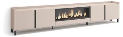 Produktbild von TV-Möbel Holzeffekt beige 315x35x61cm Kamin mit Feuereffekt XXL
