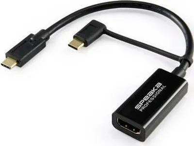 Obrázek produktu pro SpeaKa Professional SP-9015340 Video kabelový adaptér 0,15 m USB Type-C HDMI Black (SP-9015340)