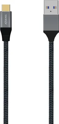 Image de Câble usb 3.1 aisens a107-0633/ usb type-c mâle - usb mâle/ 2m/ gris