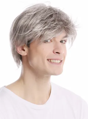 Produktbild von WIG ME UP Herrenperücke kurz wild grau meliert GFW387-51