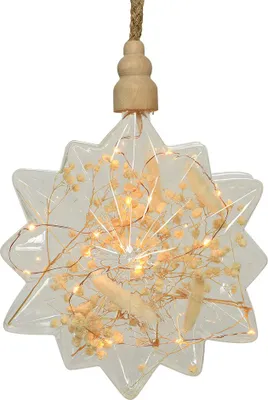 Produktbild von Gilde 15 LED Hängestern "Nature" Glas klar, natur 99309