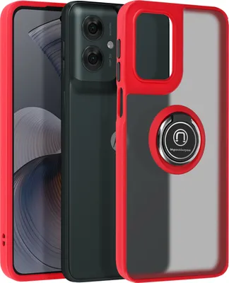 Produktbild von Avizar, Handyhülle für Motorola Moto G55 Metallring, Video-Halterung, Rot