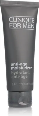 A gray tube of Clinique For Men Anti-Age Moisturizer.