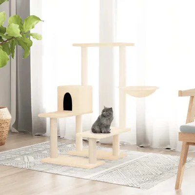 Produktbild von "2026 Promotion" Kratzbaum mit Sisal-Kratzsäulen Creme 94,5 cm - Kratzbäume CC1959