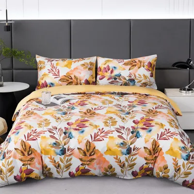 Produktbild von Bettwäsche-Set 140x200 cm, senfgelb, Mikrofaser, mit Reißverschluss, für Schlafzimmer