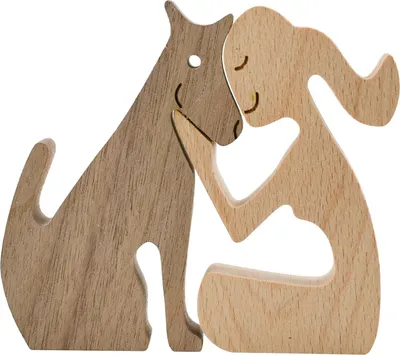 Produktbild von Hölzerne Hundestatuen und Skulpturen für Wohnkultur