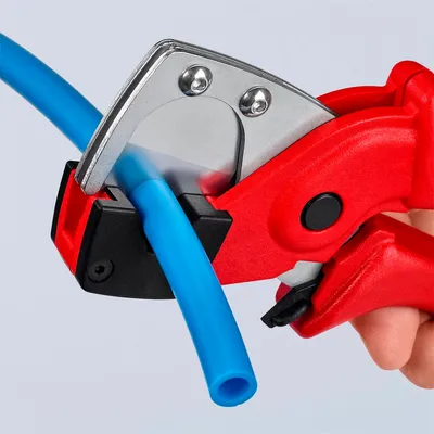 Produktbild von Knipex 90 10 185, Rohrschneider, Stahl, Kunststoff, Rot, 4 mm, 185 mm
