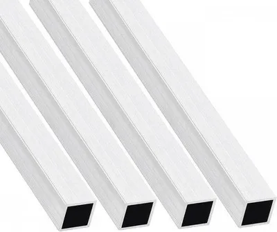 Immagine prodotto di 4 pezzi tubi quadrati in alluminio 20 mm x 20 mm x 1,5 mm x 200 mm 6063 - Per arredi e macchine per la casa