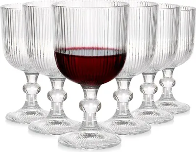 Obrázek produktu pro Vilde | Sklenice na víno - Transparentní - 340 ml - 6 kusů - Elegantní sklenice - Vysoce kvalitní sklo