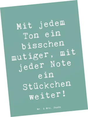 Produktbild von Mr. & Mrs. Panda einzelkarte Spruch Ein neues Musikinstrument lernen - Meeresbrise - Geschenk, Mut, Trost, musikalische Reise, Ton, Zuversicht, Vertrauem, Kunstkarten