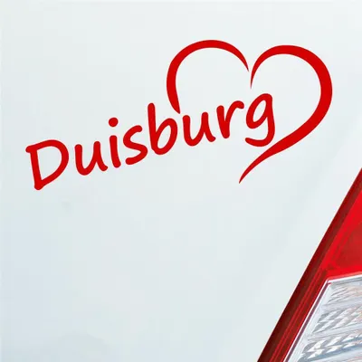 Produktbild von Auto Aufkleber Duisburg Ruhrgebiet Herz Stadt City Liebe Love 17x8 cm Rot Sticker Heckscheibenaufkleber