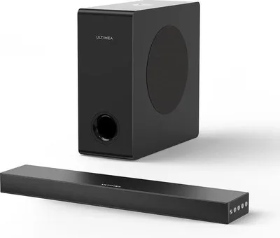 Obrázek produktu pro Černý soundbar 2.1 s výkonem 190 W pro televizi