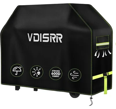 Image de Housse de protection pour barbecue, résistante aux intempéries, en Oxford 600D, dimensions 127x61x117 cm, imperméable et avec protection UV