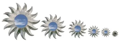 Produktbild von Deko-Spiegel SILBER, 6 Größen, Wandschmuck, rund, Grösse:ca. 15 cm