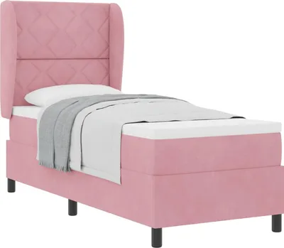 Immagine prodotto di Letto a molle con materasso Rosa 200 x 80 cm Velluto