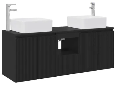 Immagine prodotto di Set di 3 mobili da bagno, colore nero, dimensioni 53 x 35 x 63 cm