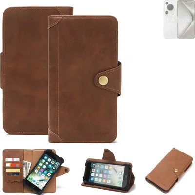 Produktbild von K-S-Trade Handyhülle kompatibel mit Huawei Pura 70 Pro Schutz Hülle Walletcase Bookstyle Tasche Case Handytasche Wallet Flipcase Cover PolyurethanBraun (1x)