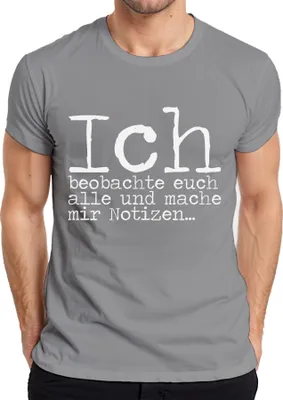 Immagine prodotto di Osservo e annoto nerd che dice detective umorismo dichiarazione T-shirt da uomo, grigio, L