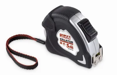 Obrázek produktu pro KREATOR svinovací metr 5 metrů - Auto Lock s oboustranným potiskem + klip na opasek - svinovací metr 5m