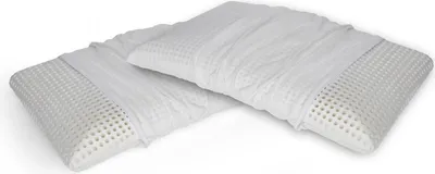 Produktbild von Talamo Italia 2er-Set Kissen für das Bett, 100%  Italy, Abnehmbares Seifen-Kissen aus perforiertem Memory-Schaum, hypoallergen und atmungsaktiv, atmungsaktiv, 70x40xh12 cm