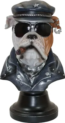 Produktbild von Bulldogge Büste Dogge Hund Welpe Deko Tier Figur Skulptur Mops Terrier Objekt