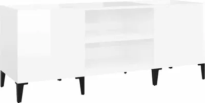 Obrázek produktu pro vidaXL Skříňka na talíře vysoký lesk bílá 121x38x48 cm Dřevěný materiál
