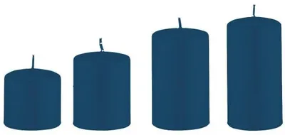 Produktbild von 4er Set Adventskerzen abgestuft Petrol Blau Ø 60 mm