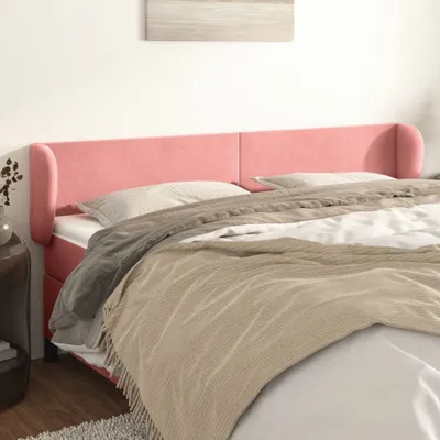 Produktbild von The Living Store Kopfteil mit Ohren Rosa 183x23x78/88 cm Samt
