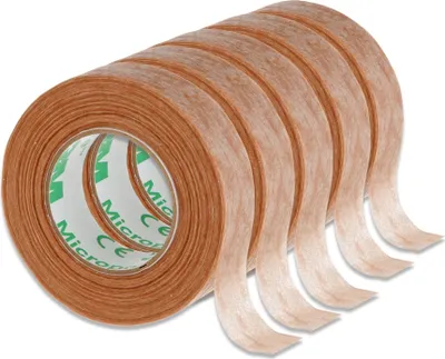 Produktbild von 3M Micropore Vliespflaster Hypoallergen Hautfarben für Haut & Wimpern 1,25cm x 9,14m, 5 Rollen