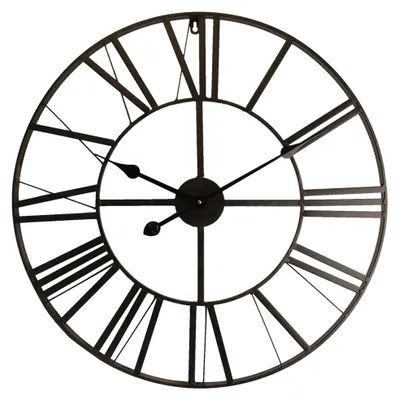 Produktbild von Clayre & Eef Wanduhr Ø 60 cm Schwarz Metall