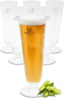 Produktbild von Biertulpe 300 ml aus Klarglas - 6er Set - Bierglas 0,3 Liter spülmaschinenfest - Pilsglas Bierkelch Bierkrug Trinkglas für Pilsner Bier Weißbier
