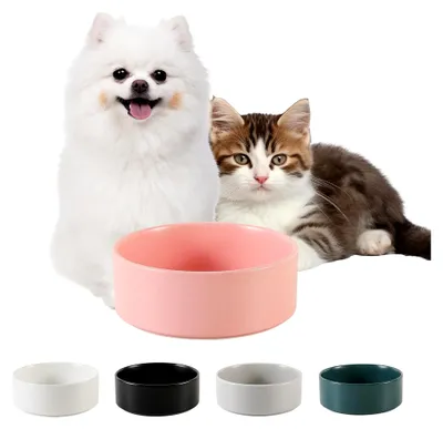Produktbild von Keramischer Hundenapf - Rutschfester Futternapf für kleine Hunde und Katzen - 13 cm - 140 g / 320 ml - Rosa
