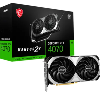 Produktbild von MSI GeForce RTX 4070 VENTUS 2X E OC, Grafikkarte, (DLSS 3, 3x
