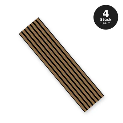 Produktbild von Wandlamellen 30x120 cm - Set 4 Stück (1,44 m²) - Akustikpaneele - MDF Wandverkleidung - SARAGOSSA