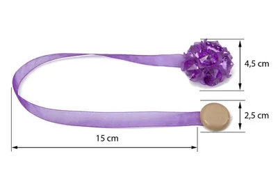 Zdjęcie produktu dla Dekoracyjne zapięcie do zasłon z magnesem MARTINA, fioletowe, Ø 4,5 cm Mybesthome cena za 2 szt. w opakowaniu