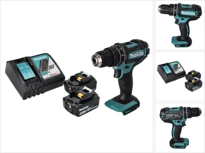 Produktbild von Makita DHP 482 RT Akku Schlagbohrschrauber 18 V 62 Nm + 2x Akku 5,0 Ah + Ladegerät