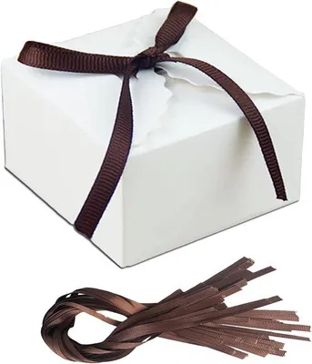Produktbild von Famanu Geschenkboxen Set 30 Stück mit braunem Band - Quadratische Verpackung für Feiern und Geschenke