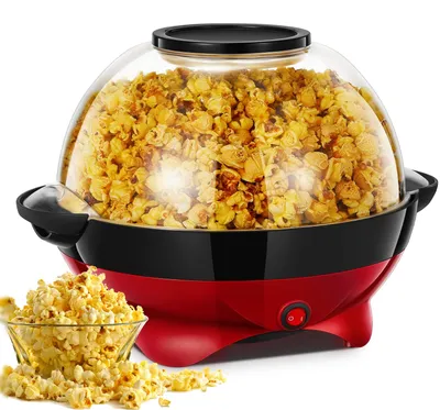 Produktbild von Popcornmaschine 5,5L Großer Inhalt, HOUSNAT 800W Zuhause Popcorn Maker