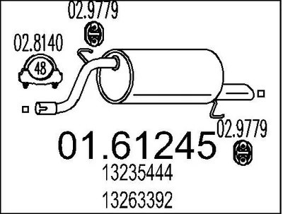 Produktbild von MTS 01.61245 Endschalldämpfer für OPEL Corsa D Schrägheck (S07) Auspuff