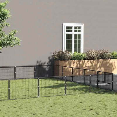 Obrázok produktu pre vidaXL Psia búda čierna 35 m² oceľ