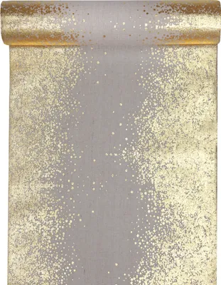 Produktbild von Tischläufer Sprinkles 28 cm x 3 m - natur & gold für Weihnachten Geburtstag Hochzeit