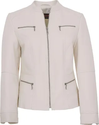Produktbild von MADDOX - Damen Lederjacke Lammnappa weiß : 48
