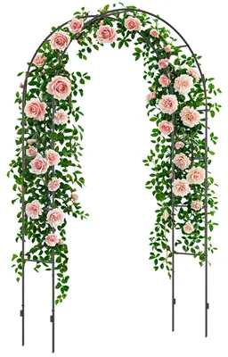 Productafbeelding van Tuinboog, rozenboog, klimboog, rozenrek, metaal, zwart, 1,40 x 0,40 x 2,40 m