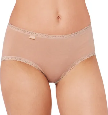 Produktbild von Sloggi Damen-Slips, hautfarben, 24/7 Baumwollspitze, Midi, 3er-Pack, Größe 38