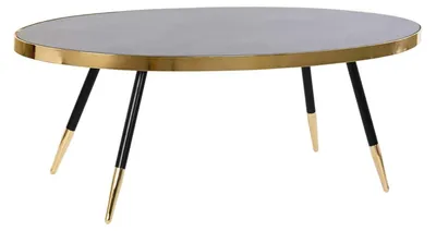 Beistelltisch oval mehrfarbig Glas Stahl 110x50x42 cm