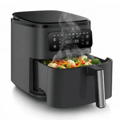 Produktbild von Seeger SGR1007BK, Heißluftfritteuse, 7 l, 80 °C, 200 °C, 60 min, Einzelbild