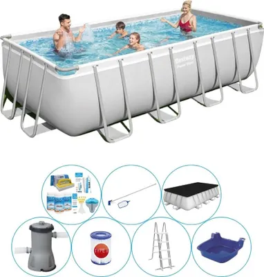 Zdjęcie produktu dla Zestaw basenowy All in 1 - Bestway Power Steel 488x244x122 cm Rechteckig