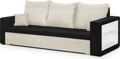 Produktbild von 3-Sitzer-Sofa mit Schlaffunktion SAM1 - Creme/Schwarz